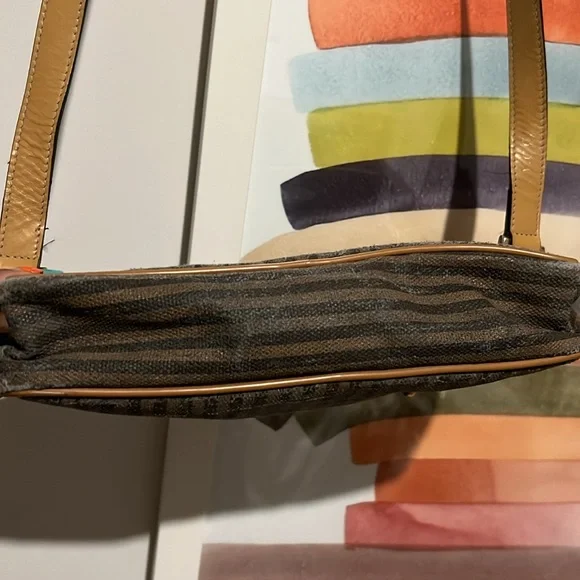 Vintage FENDI Pequin Stripe Canvas Crossbody Shoulder Bag! AUTHENTIC LUXURY - Picture 13 of 17